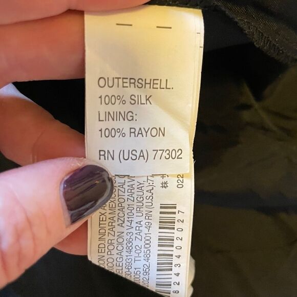 ZaraWoman - 100% Silk sleeveless dress bead detail. Open back. Size S - Picture 5 of 6